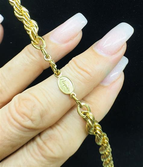 Vintage Napier Classic Gold Tone Twisted Rope Design Gem