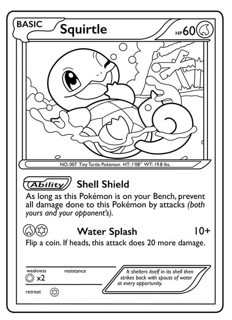 Desenhos De Carta Pok Mon Squirtle Para Colorir E Imprimir