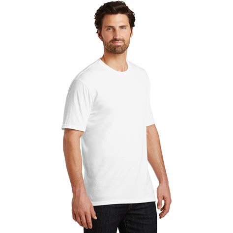 District Made Dm130 Mens Perfect Tri Crew Tee White