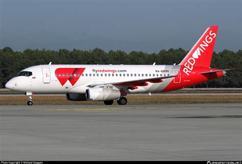 RA 89195 Red Wings Sukhoi Superjet 100 95LR Photo By Michael Stappen