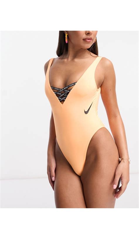 Nike Icon Sneakerkini U Back One Piece Swimsuit In White Lyst