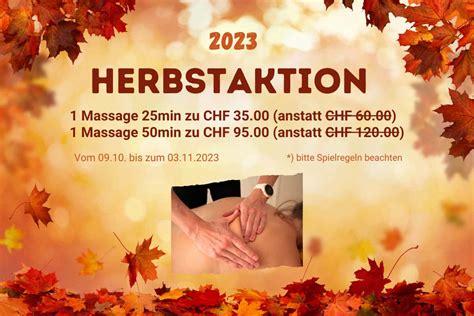 Massage Aktion Vergünstigte Massage Binningen Basel