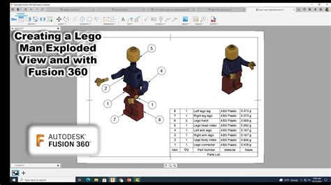 Creating A Lego Man Exploded View And Parts List With Fusion 360 Youtube