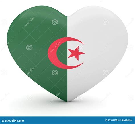 Algerian Flag Heart 3d Illustration Stock Illustration Illustration Of Flag Render 131851929