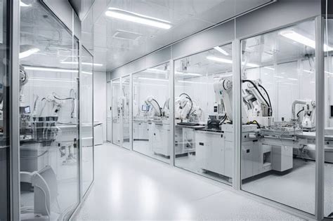 Cleanroom With Robotic Arms And Hands Performing Intricate Tasks In