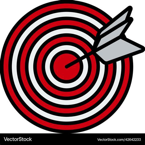 Icon of target with dart Royalty Free Vector Image