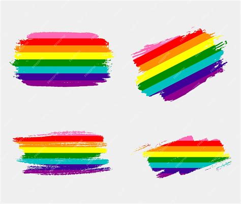 Premium Vector Rainbow Flag Eight Stripe Version Painted With Brush On White Background Lgbt