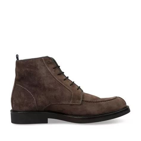 Bottines Rangers Gris Homme Cuir Lacets Denim Side Cuir