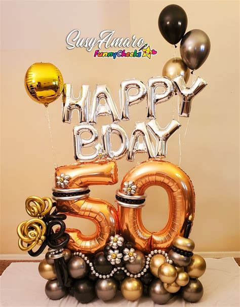 50th Birthday Balloon Bouquet And Arrangement