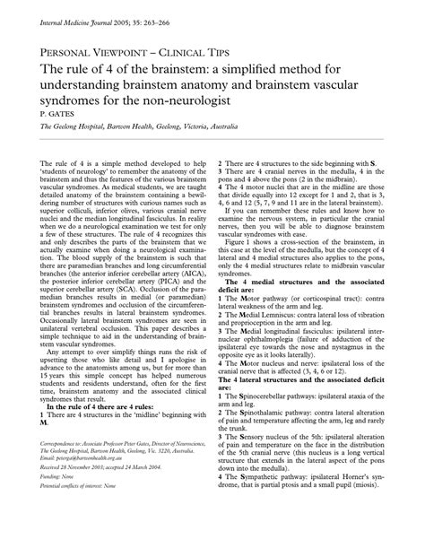 (PDF) The rule of 4 of the brainstem: A simplified method for ...