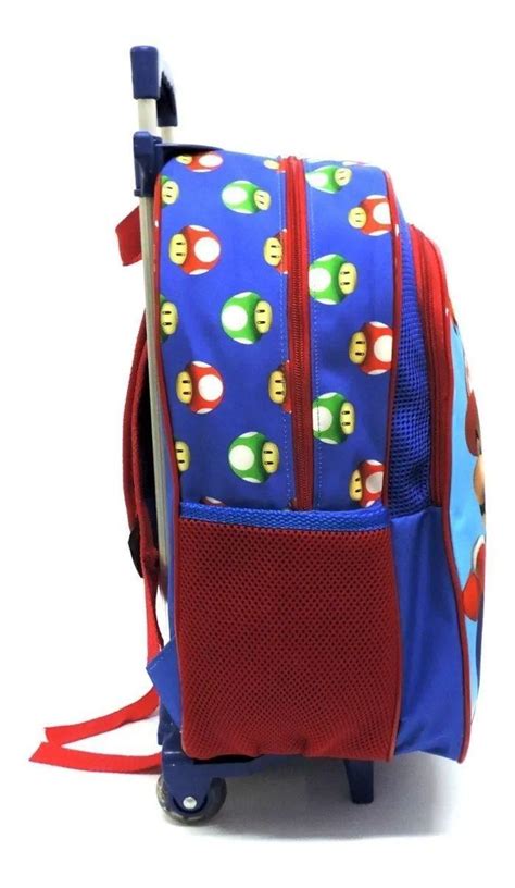 Kit Mochila Infantil Escolar Mario E Luigi Rodinhas Tam G F5 Proprio