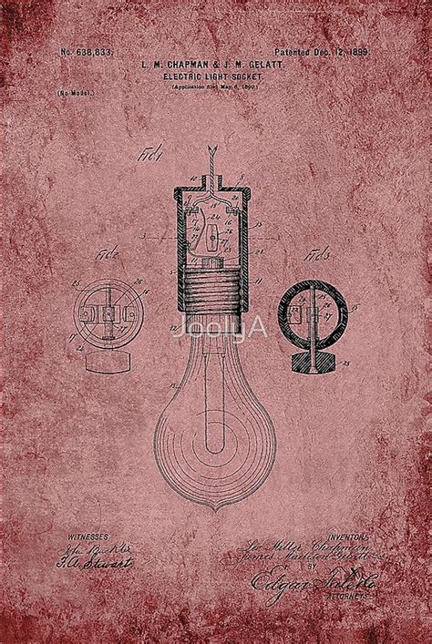 Vintage Rose Light Bulb Patent Art Print For Sale By Joolya Rose