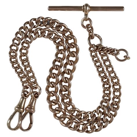 Heavy Solid 9ct Rose Gold 19 12 Pocket Watch Double Albert Chain And Clasps At 1stdibs