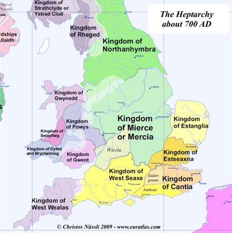 Britains Heptarchy In 700 Ad