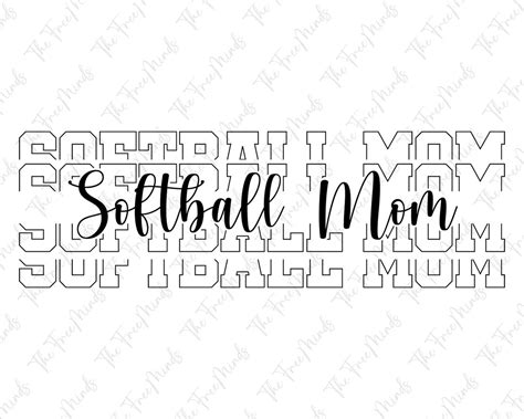 Softball Mom Svg Stacked Svg Digital Download Softball Svg Etsy