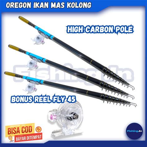 Jual Joran Tegek Oregon Stone Ikan Mas Naga Hitam Set Kolong Bonus Reel