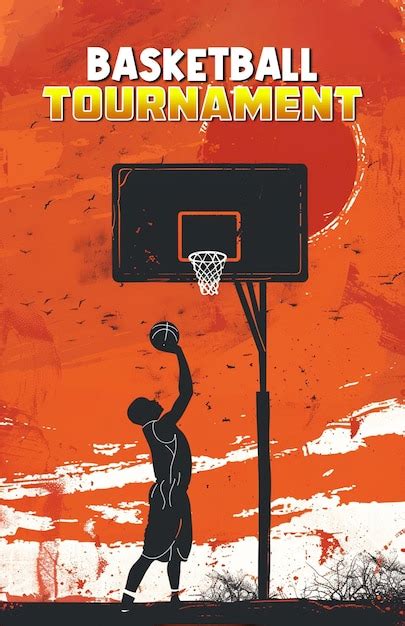 premium psd  poster  basketball