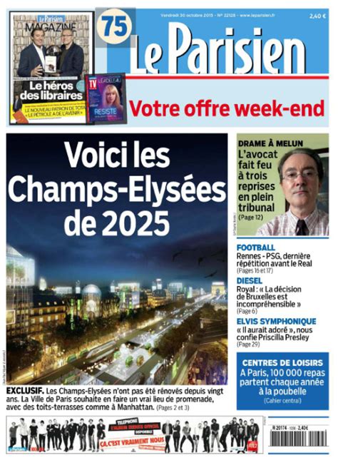 Le Parisien Journal De Paris Du Vendredi 30 Octobre 2015