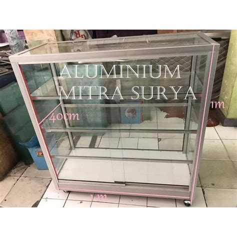 Jual Etalase Kaca Rak Kaca Lemari Kaca Aluminium Dagang Konter Stall