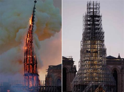 Notre Dame la flèche à nouveau visible au sommet de la cathédrale