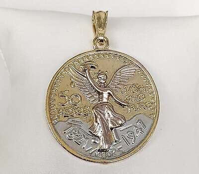 Gold Plated Mexican Centenario Coin 50 Pesos Pendant Mexicano Moneda