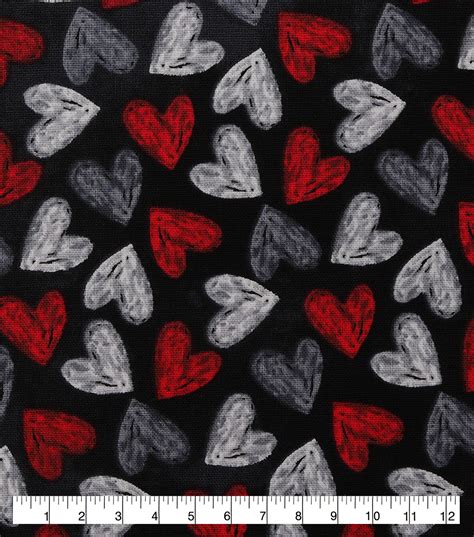 Valentines Day Cotton Fabric Chalkboard Hearts Joann