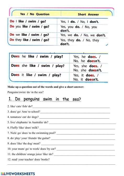 Present Simple Yes No Questions Interactive Worksheet Yes Or No Questions Simple Present