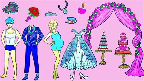 Paper Dolls Princess Dress Up Wedding Dress Dolls Bride And Groom Dresse In 2020 Dolls