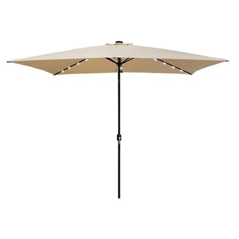 10 Ft X 6 5 Ft Coated Aluminum Market Outdoor Patio Umbrella With