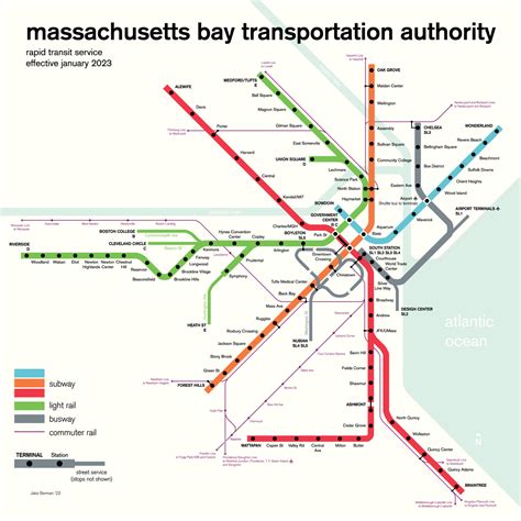 Boston MBTA subway map, 2023 – 53 Studio