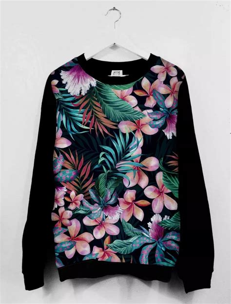 Blusa Moletom Estampa Full D Florido Floral Tumblr Casaco R