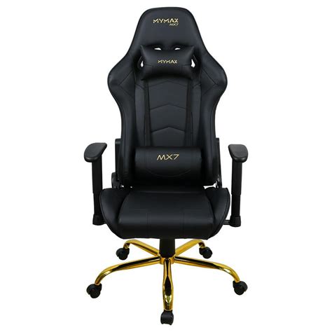 Cadeira Gamer Mymax MX7 Até 150KG Giratória Preto Gold Edition em