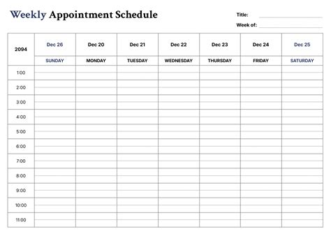 weekly appointment schedule template google docs word highfile