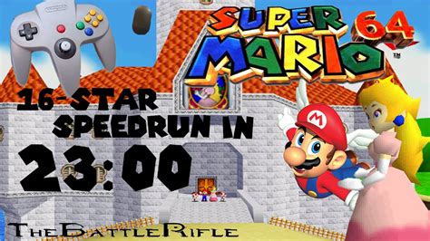 Super Mario 64 16 Star Speedrun In 23 00 Wii Vc Youtube