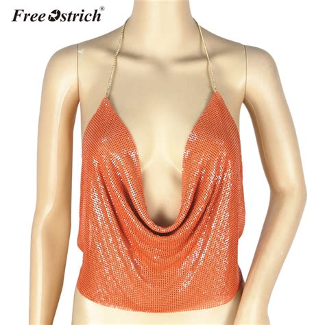 Free Ostrich Camis Women Summer High Quality Sexy Sequined Tank Tops