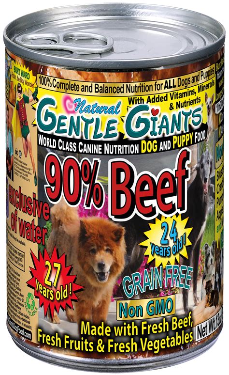 12 Pack Gentle Giants Canine Nutrition 90 Beef Grain Free Wet Dog