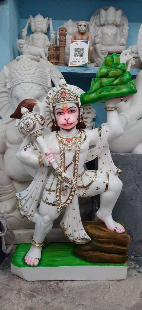 White Marble Hanuman Statue For Worship Size Inch H At Rs