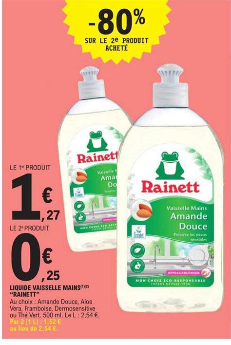 Promo Liquide Vaisselle Mains Rainett Chez E Leclerc Icatalogue Fr