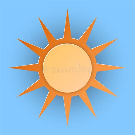 Orange Sun On Blue Background Stock Vector Illustration Of Design