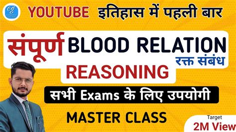 Master Class Blood Relation Reasoning Tricks In Hindi