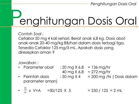 Contoh Soal Menghitung Dosis Obat Homecare