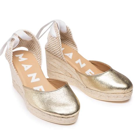 Espadrilles Manebi Low Wedge Valenciana R Wl Gold Metallic Eschuhe De