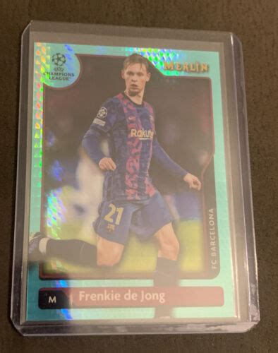 2021 22 Topps Merlin Chrome UEFA Frenkie De Jong 139 Aqua Prism