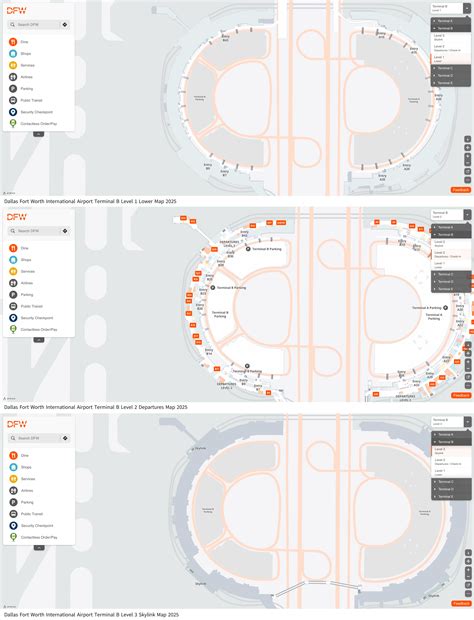 Dallas Fort Worth International Airport Terminal B Map (Most Up-To-Date