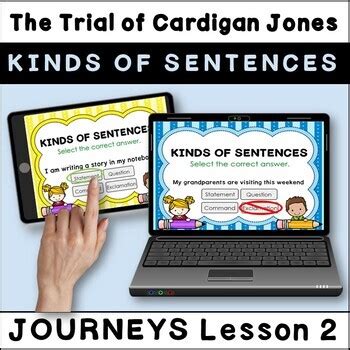 The Trial Of Cardigan Jones KINDS OF SENTENCES Boom Cards Journeys