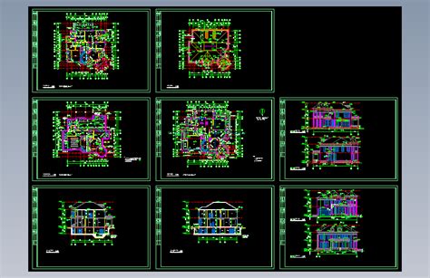 上海某别墅施工图autocad 2000模型图纸下载 懒石网