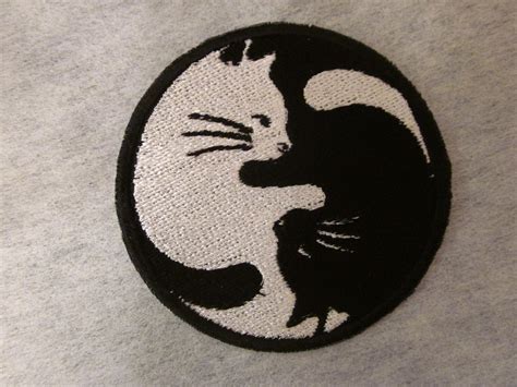 Ying Yang Cats Iron On Patch Cat Patch Sticker Patches Patches