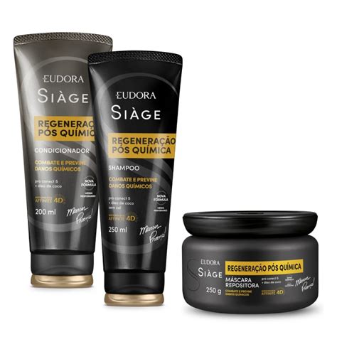 Combo Siàge Regeneração Pós Química Shampoo 250ml Máscara 250g