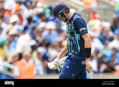 Craig Overton Of England Leaves The Field After Mohamed Shami Of India