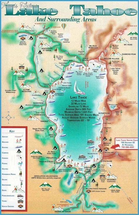 South Lake Tahoe Map - TravelsFinders.Com